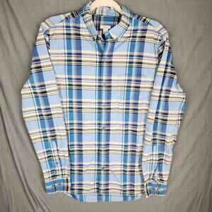 Fossil Men's Size S Shirt 100% Cotton Plaid Long Sleeve Collared Flannel Pocket
